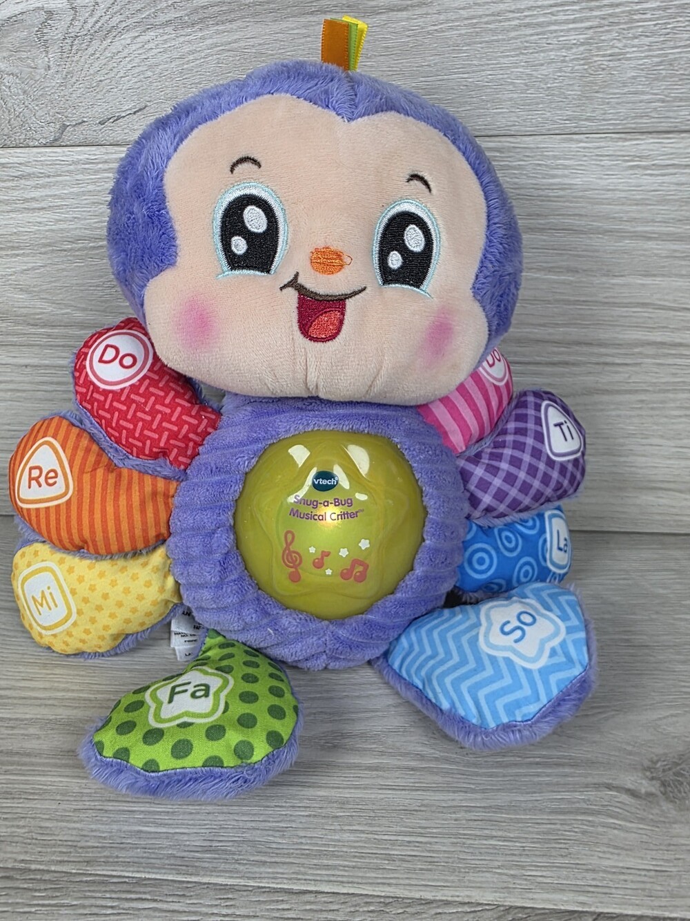 Vtech Snug-a-Bug Musical Critter Plush w Musical Center Baby Musical Works SU65